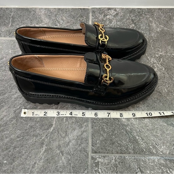 Sam Edelman Circus Black Patent Chunky Loafer Horse Bit Faux Leather Size 9.5 - Picture 11 of 15